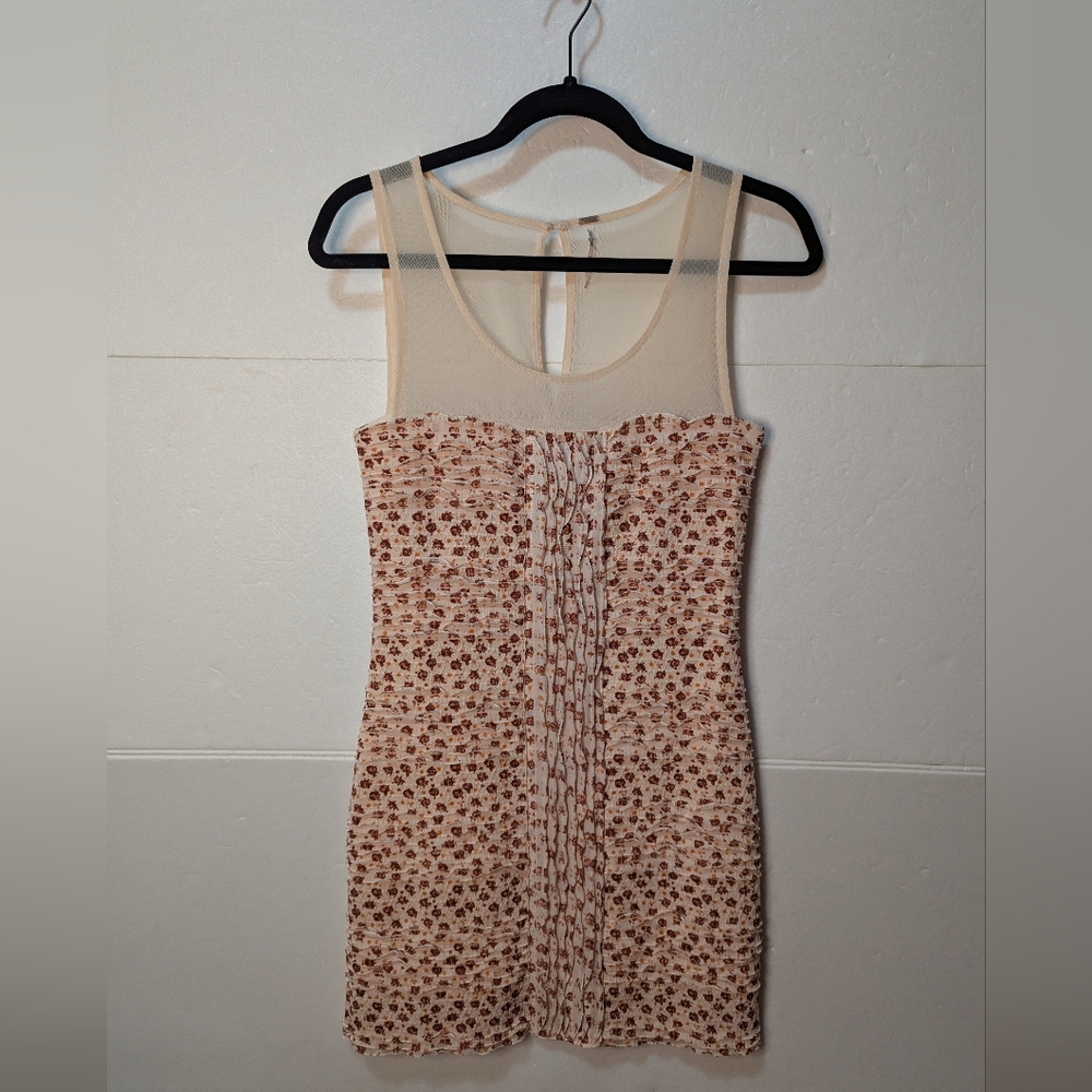 Free People Bitsy Ditsy Floral Mesh Bodycon Mini Dress